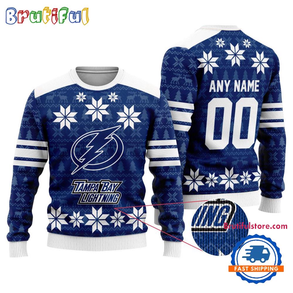 Nhl Tampa Bay Lightning Hockey Snow Christmas Ugly Sweater