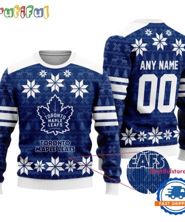 Nhl Toronto Maple Leafs Hockey Snow Christmas Ugly Sweater