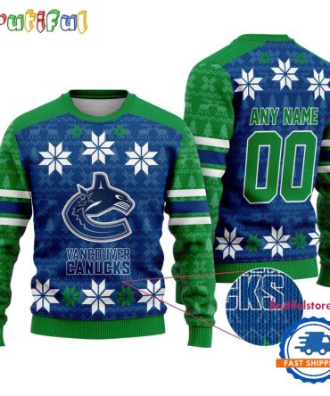Nhl Vancouver Canucks Hockey Snow Christmas Ugly Sweater