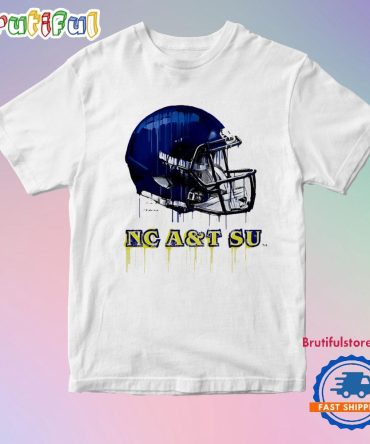 North Carolina A&T Aggies Dripping Football Helmet T Shirt