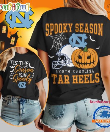 North Carolina Tar Heels 2025 Ncaa Halloween Spooky Season Vintage T Shirt