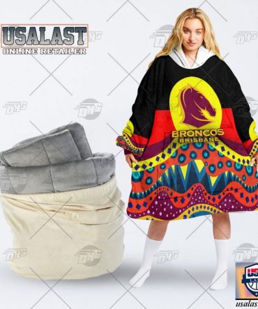 Nrl Brisbane Broncos Lover Aboriginal Flag Indigenous Blanket Hoodie Hoodie Blanket