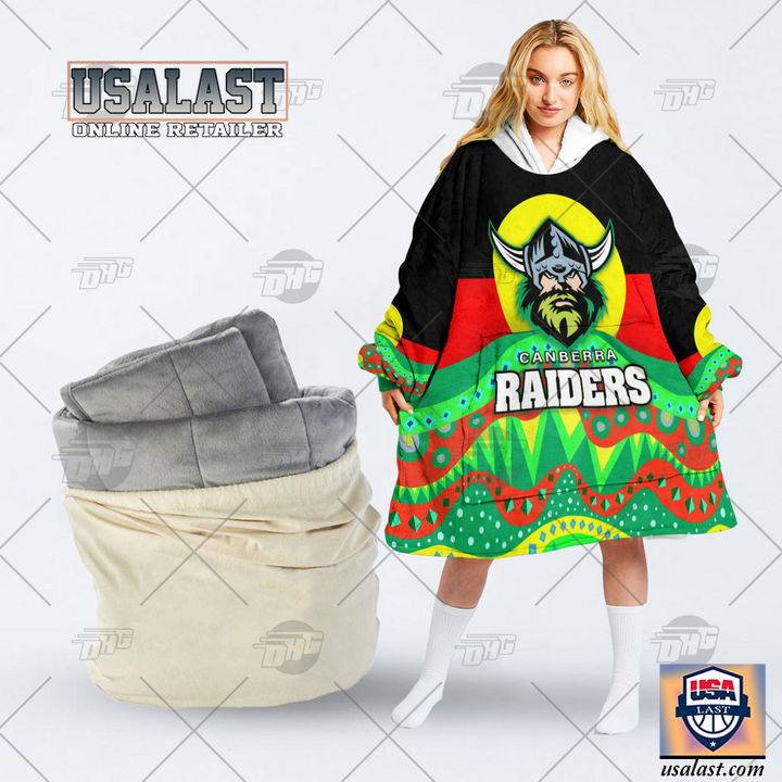 Nrl Canberra Raiders Lover Aboriginal Flag Indigenous Blanket Hoodie Hoodie Blanket