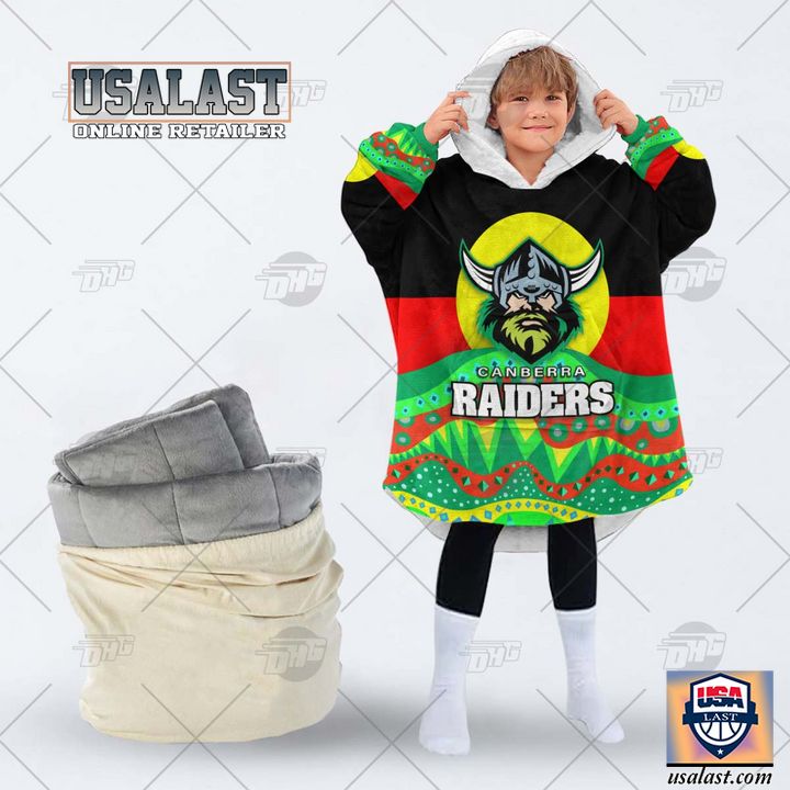 Nrl Canberra Raiders Lover Aboriginal Flag Indigenous Blanket Hoodie Hoodie Blanket - Image 2