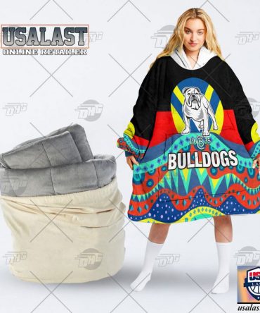 Nrl Canterbury Bulldogs Lover Aboriginal Flag Indigenous Blanket Hoodie Hoodie Blanket