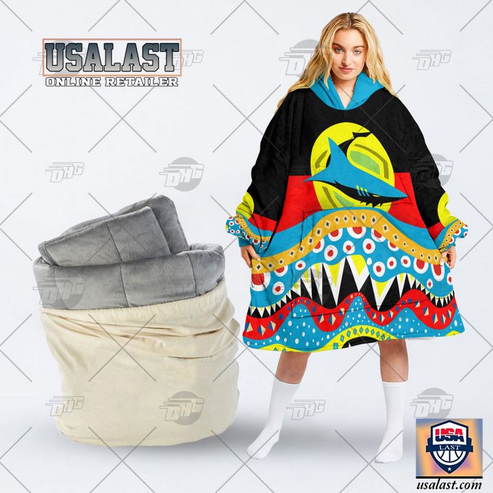 Nrl Cronulla-Sutherland Sharks Lover Aboriginal Flag Indigenous Blanket Hoodie Hoodie Blanket