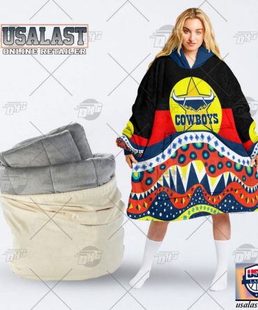 Nrl North Queensland Cowboys Lover Aboriginal Flag Indigenous Blanket Hoodie Hoodie Blanket