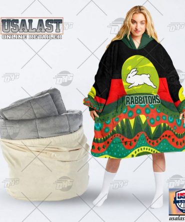 Nrl South Sydney Rabbitohs Lover Aboriginal Flag Indigenous Blanket Hoodie Hoodie Blanket