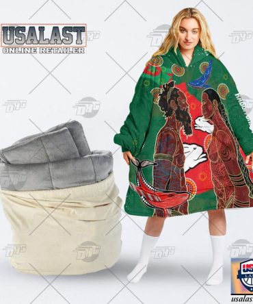 Personalized South Sydney Rabbitohs Naidoc Blanket Hoodie Hoodie Blanket