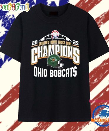 Ohio Bobcats Scooter’S Coffee Frisco Bowl Champion 2025 Helmet T Shirt