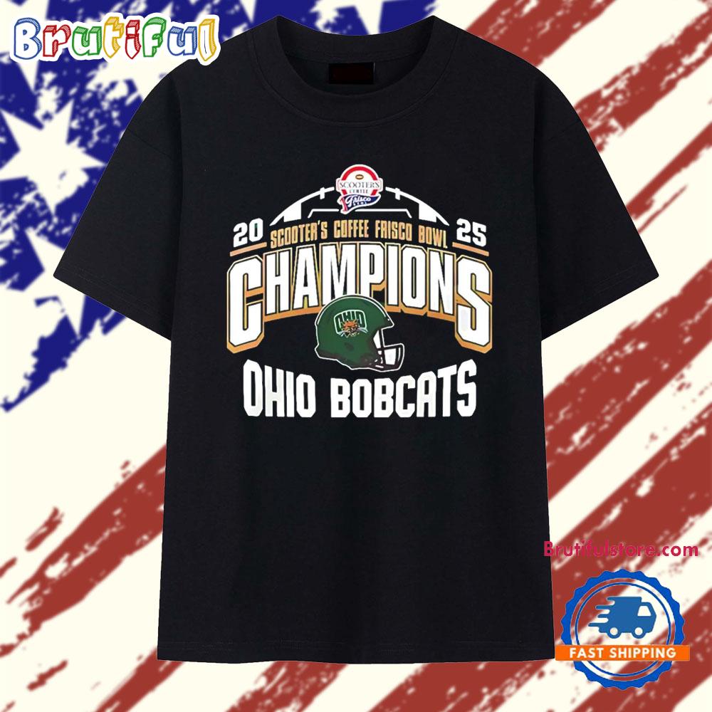 Ohio Bobcats Scooter’S Coffee Frisco Bowl Champion 2025 Helmet T Shirt