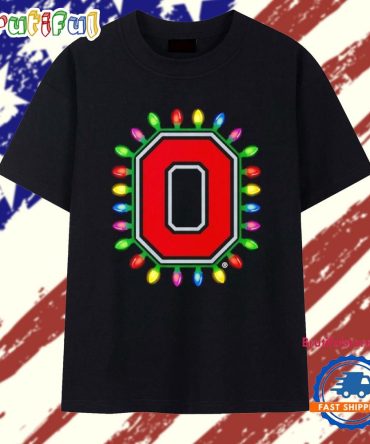 Ohio State Buckeyes Christmas Lights O Logo 2025 T Shirt