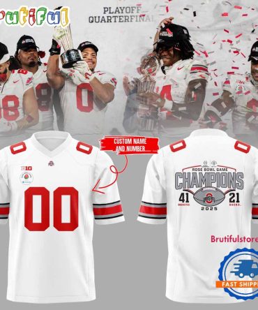 Ohio State Buckeyes Football Limited 2025 Rose Bowl Champions White Jersey Shirt