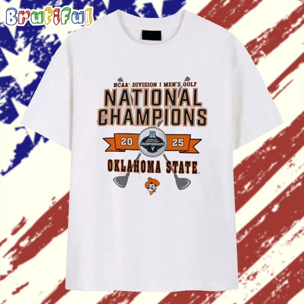 Oklahoma State Cowboys Champion 2025 Ncaa Men’S Golf National Champions Logo T Shirt