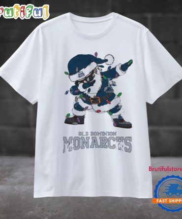 Old Dominion Monarchs Dabbing Santa Claus Ugly Christmas Light T Shirt