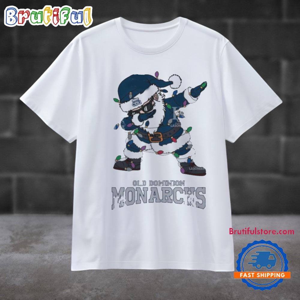 Old Dominion Monarchs Dabbing Santa Claus Ugly Christmas Light T Shirt