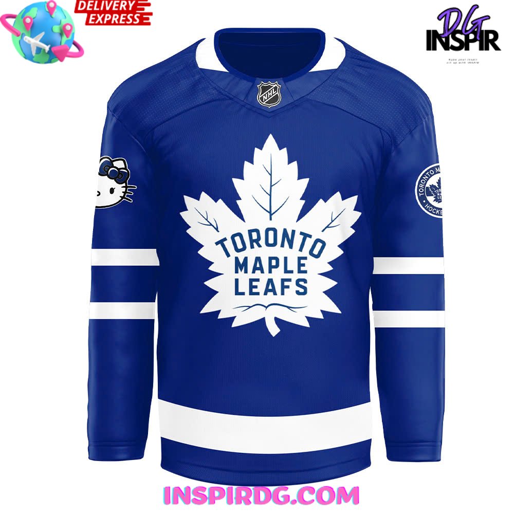 Toronto Maple Leafs X Hello Kitty 50Th Anniversary Blue Hockey Jersey - Image 2