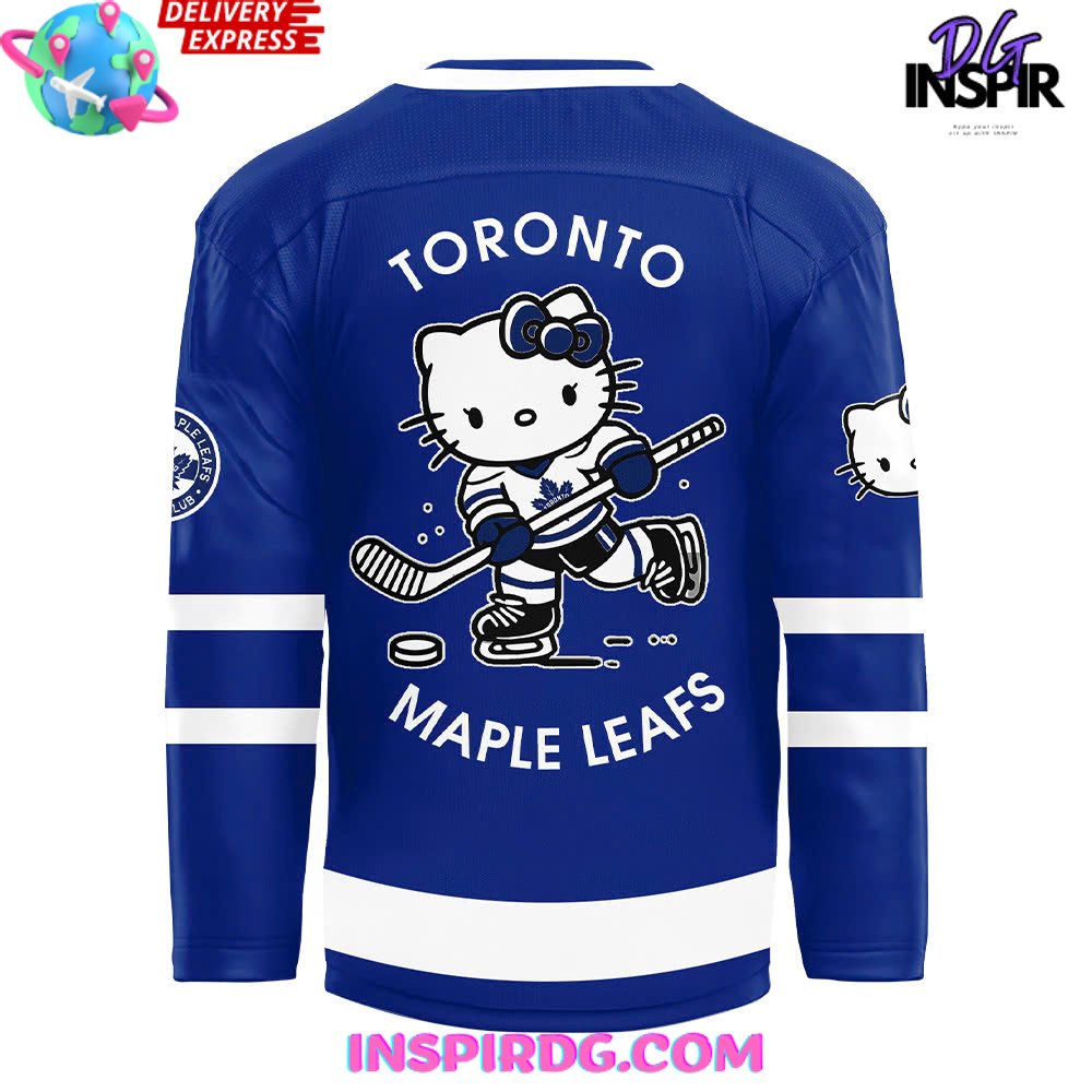 Toronto Maple Leafs X Hello Kitty 50Th Anniversary Blue Hockey Jersey - Image 3