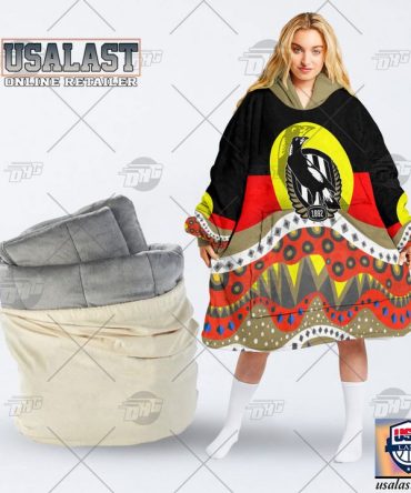 Afl Collingwood Magpies Lover Aboriginal Flag Indigenous Blanket Hoodie Hoodie Blanket