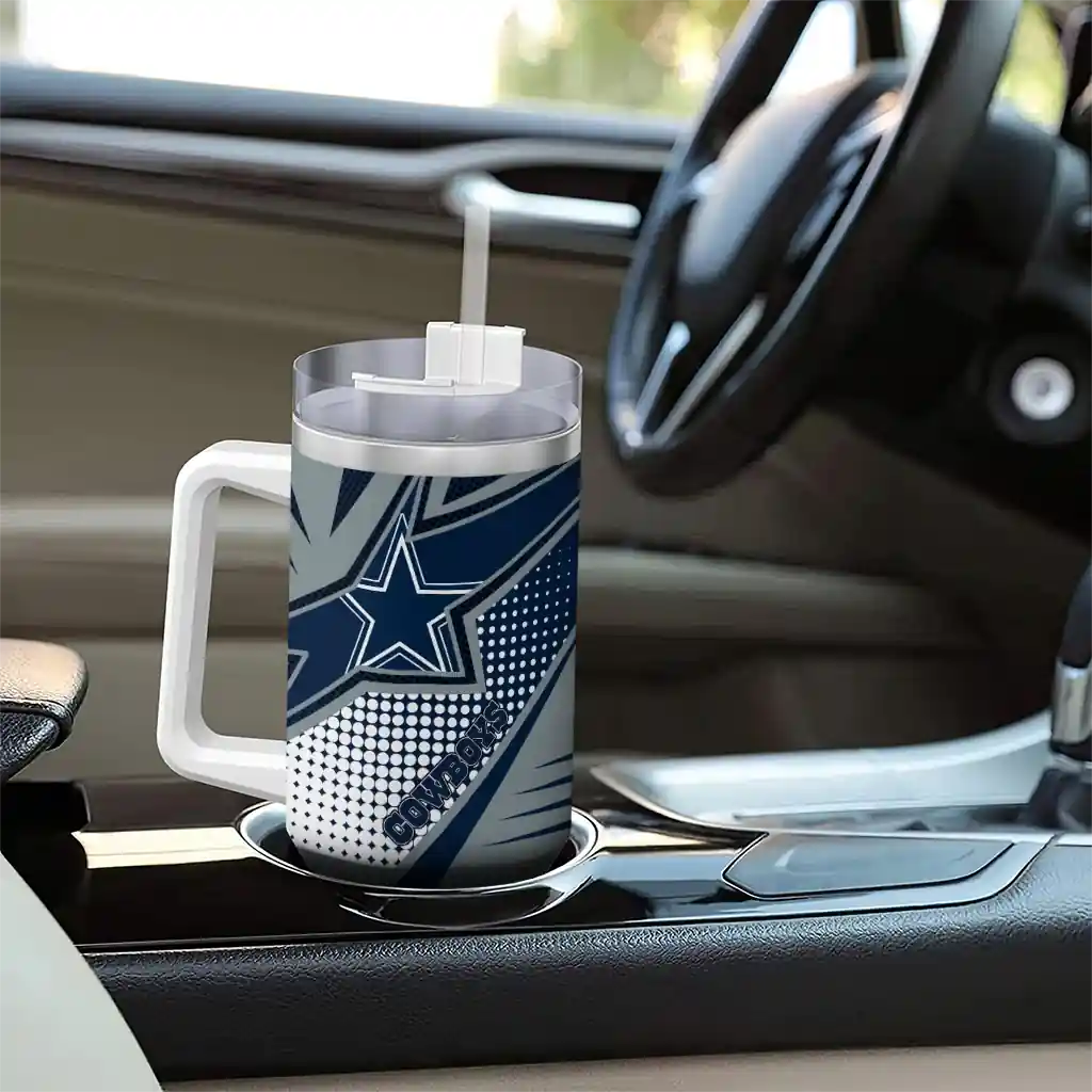 Personalized Dallas Cowboys Arrow Burst Blue 40Oz Tumbler, Stanley Cup Tumbler - Image 8
