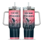 Personalized Houston Texans Gradient Dots Blue 40Oz Tumbler, Stanley Cup Tumbler - Image 9
