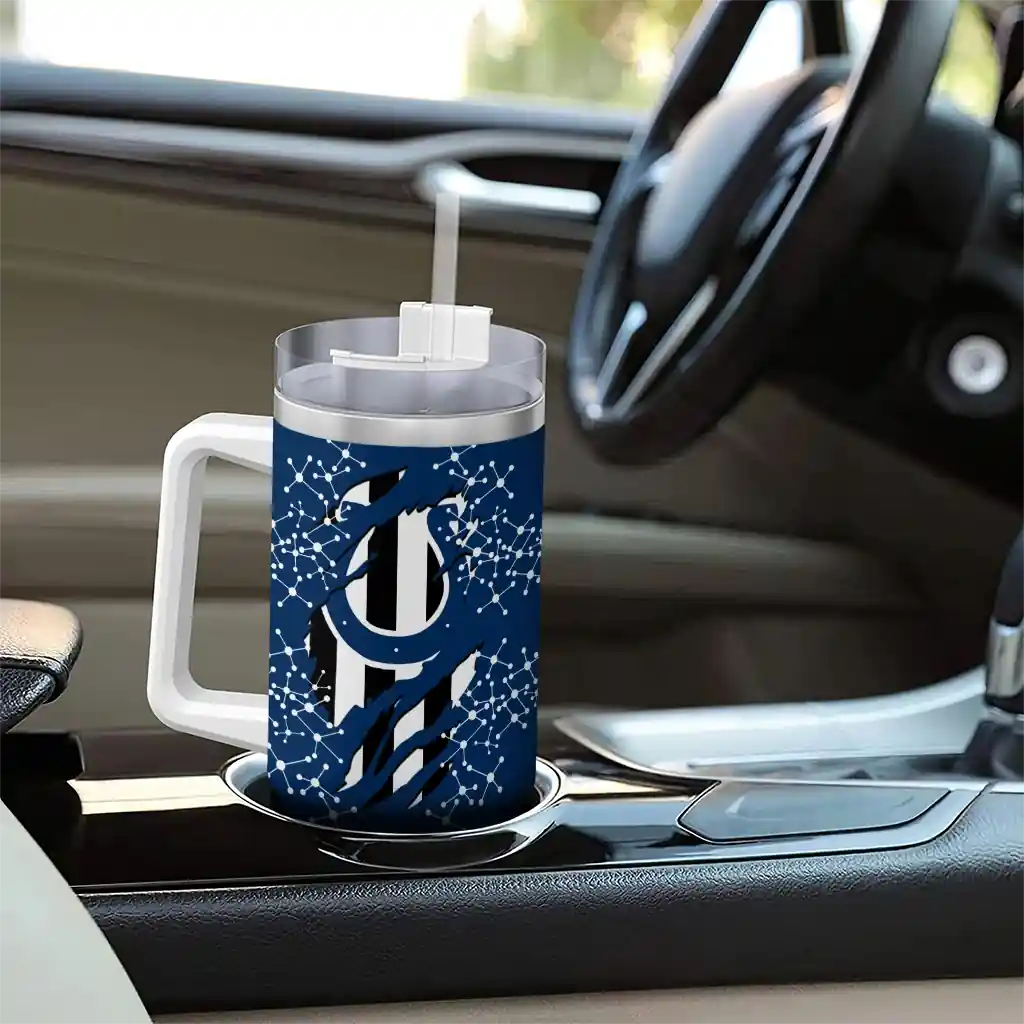 Personalized Indianapolis Colts Claw Cut Blue Black 40Oz Tumbler, Stanley Cup Tumbler - Image 8