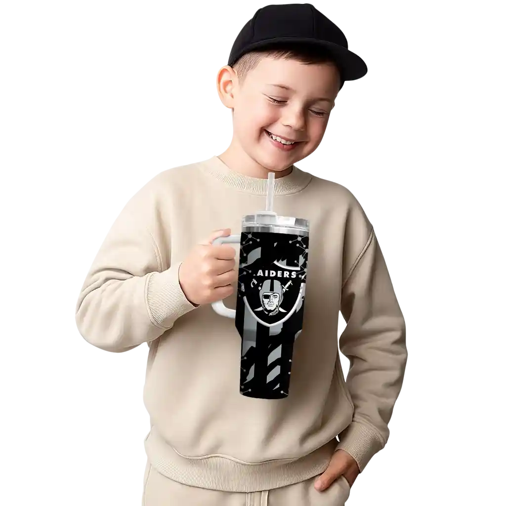 Personalized Las Vegas Raiders Claw Cut Black 40Oz Tumbler, Stanley Cup Tumbler - Image 4