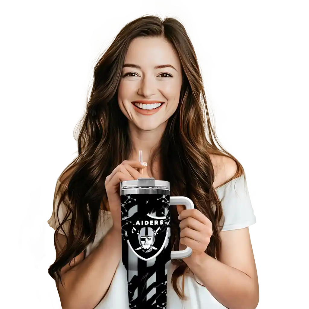 Personalized Las Vegas Raiders Claw Cut Black 40Oz Tumbler, Stanley Cup Tumbler - Image 6