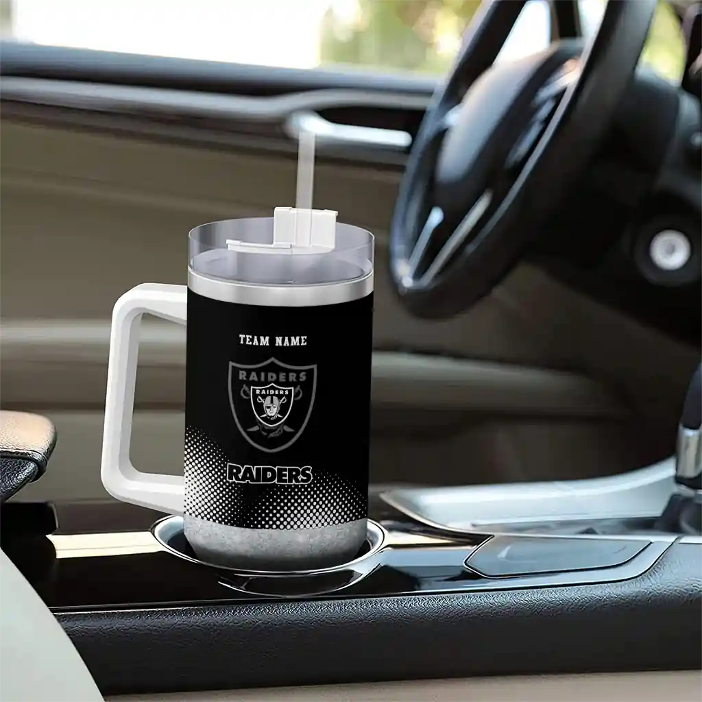 Personalized Las Vegas Raiders Geometric Prism Black 40Oz Tumbler, Stanley Cup Tumbler - Image 8
