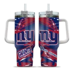 Personalized New York Giants Abstract Paths Blue 40Oz Tumbler, Stanley Cup Tumbler - Image 9