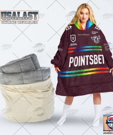 Personalized Nrl Manly Warringah Sea Eagles Pointsbet 2022 Blanket Hoodie Hoodie Blanket