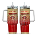 Personalized San Francisco 49Ers Gradient Dots Red 40Oz Tumbler, Stanley Cup Tumbler - Image 9
