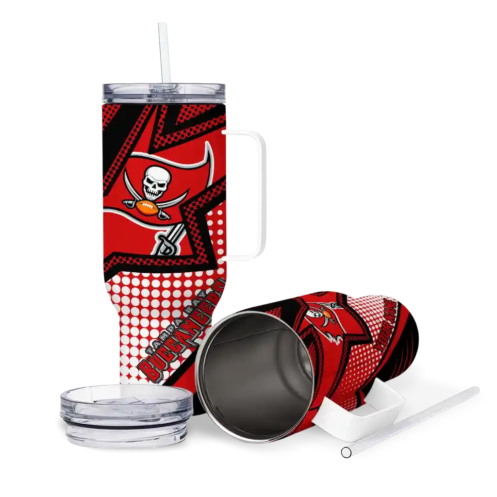 Personalized Tampa Bay Buccaneers Arrow Burst Red 40Oz Tumbler, Stanley Cup Tumbler - Image 3