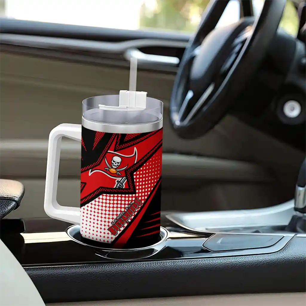 Personalized Tampa Bay Buccaneers Arrow Burst Red 40Oz Tumbler, Stanley Cup Tumbler - Image 8