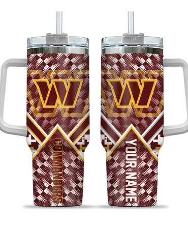 Personalized Washington Commanders Chevron Angle Burgundy 40Oz Tumbler, Stanley Cup Tumbler
