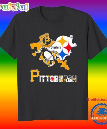 Pittsburgh Sports Fan One City Three Legends Map T Shirt