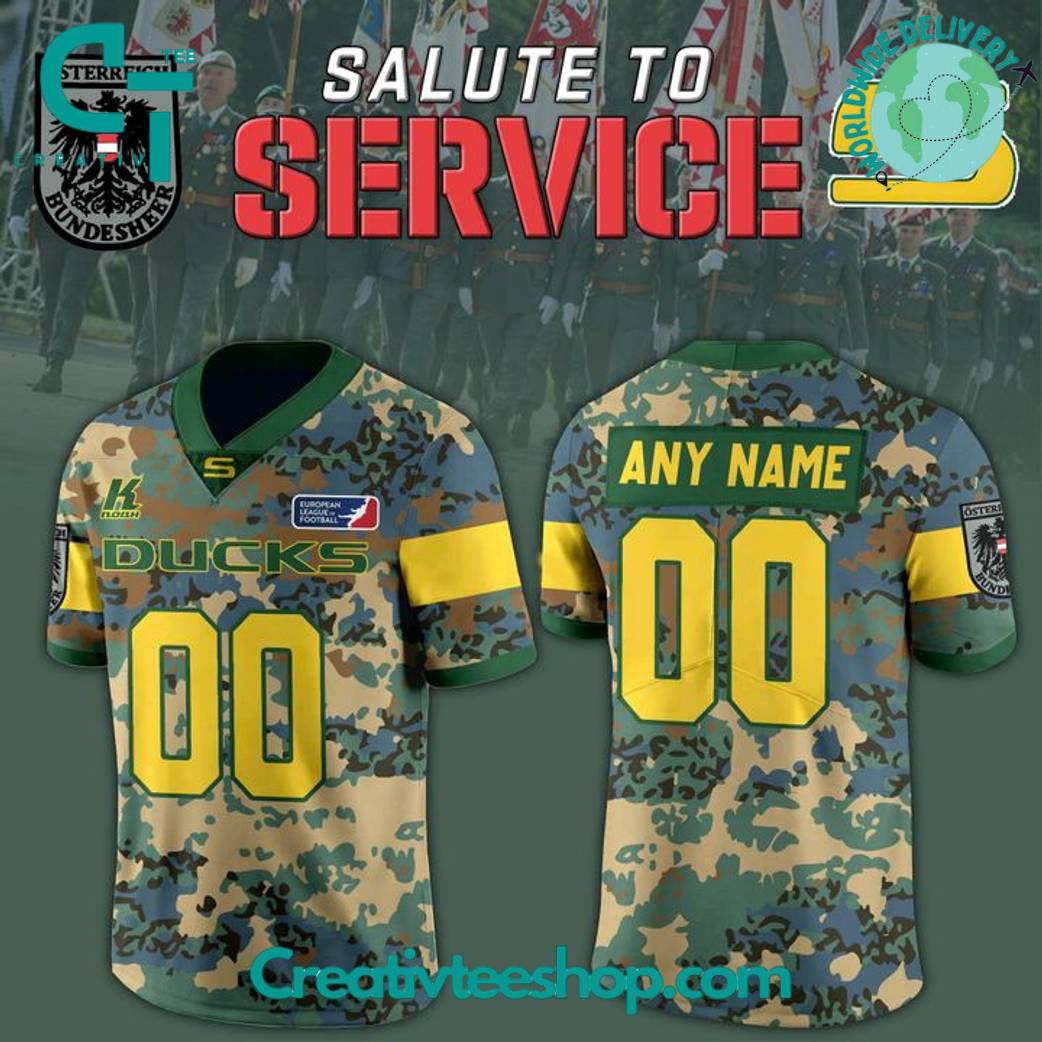 Salzburg Ducks/Panthers Salute To Service 2025 Camo Football Jersey