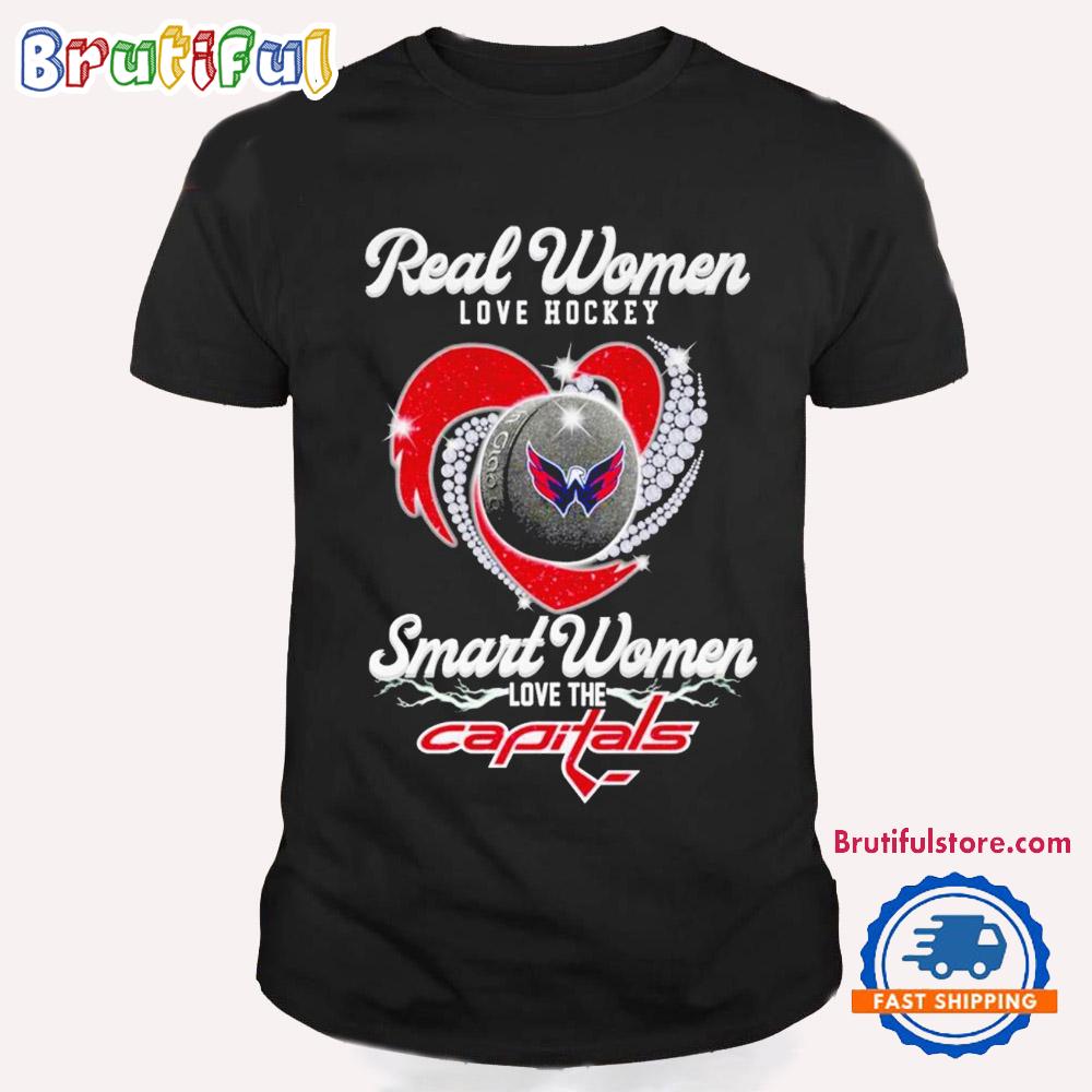 Real Women Love Hockey Smart Women Love The Washington Capitals T Shirt