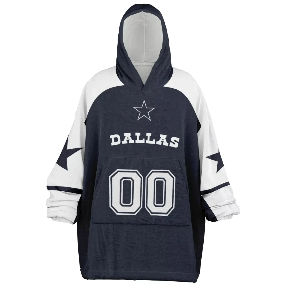 Personalized Dallas Unisex Adult Hoodie Blanket , Football Wearable Blanket - Image 2