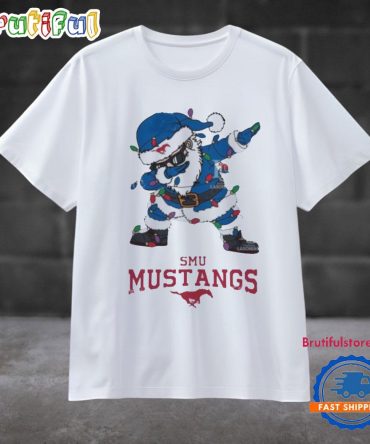 Smu Mustangs Dabbing Santa Claus Ugly Christmas Light T Shirt