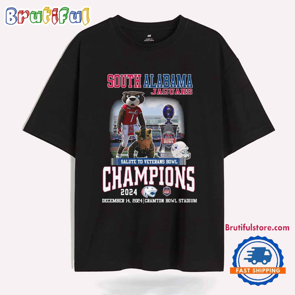 South Albama Jaguars Salute To Veterans Bowl Champion 2024 T Shirt