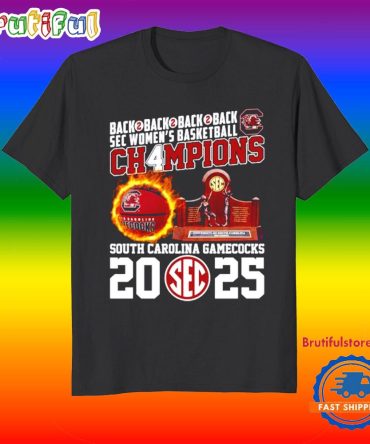 South Carolina Gamecocks Back To Back 2025 Sec Tournament Champions T Shirt