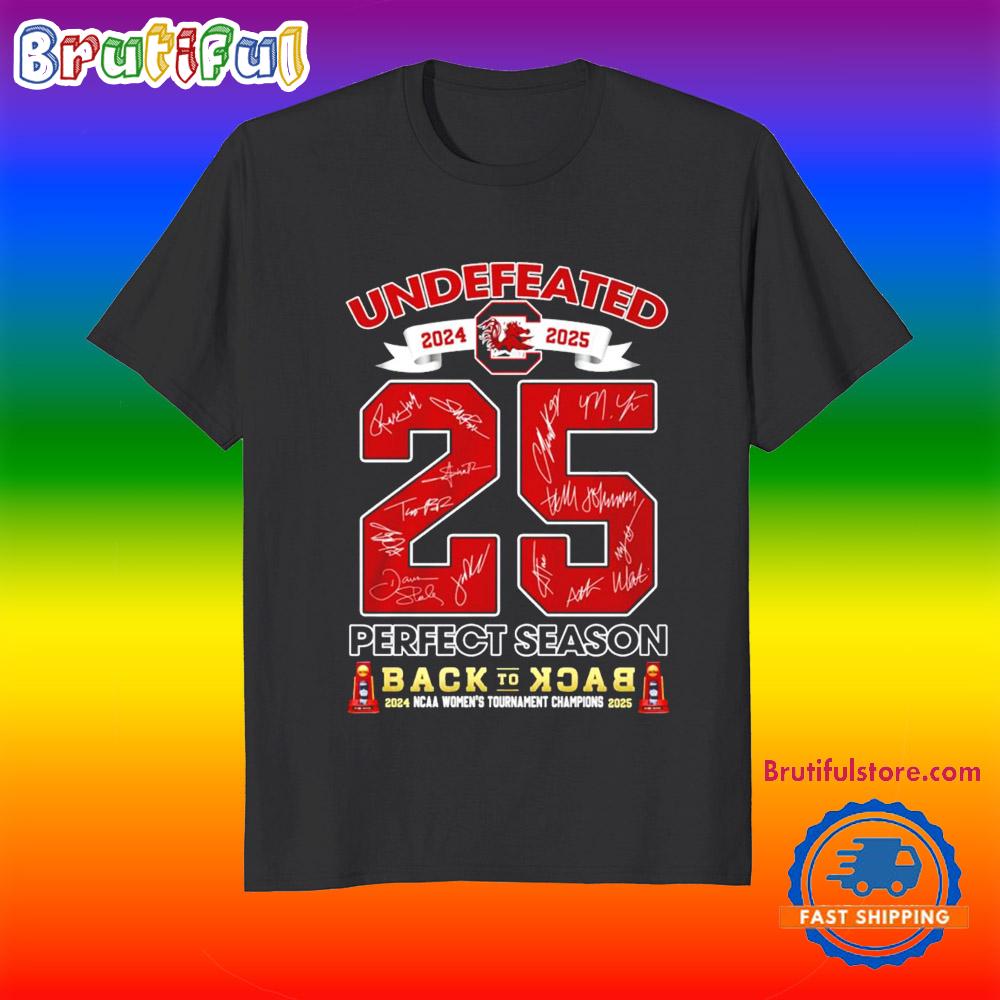 South Carolina Gamecocks Undefeated 2024 2025 Perfect Season Back To Back T Shirt