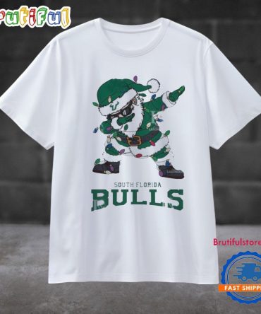 South Florida Bulls Dabbing Santa Claus Ugly Christmas Light T Shirt