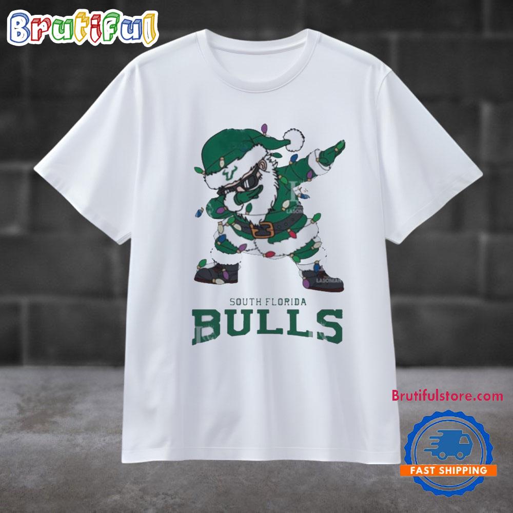 South Florida Bulls Dabbing Santa Claus Ugly Christmas Light T Shirt