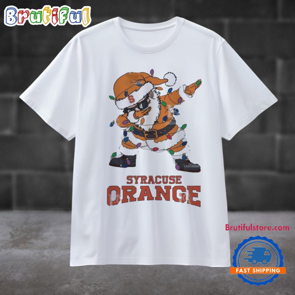 Syracuse Orange Dabbing Santa Claus Ugly Christmas Light T Shirt