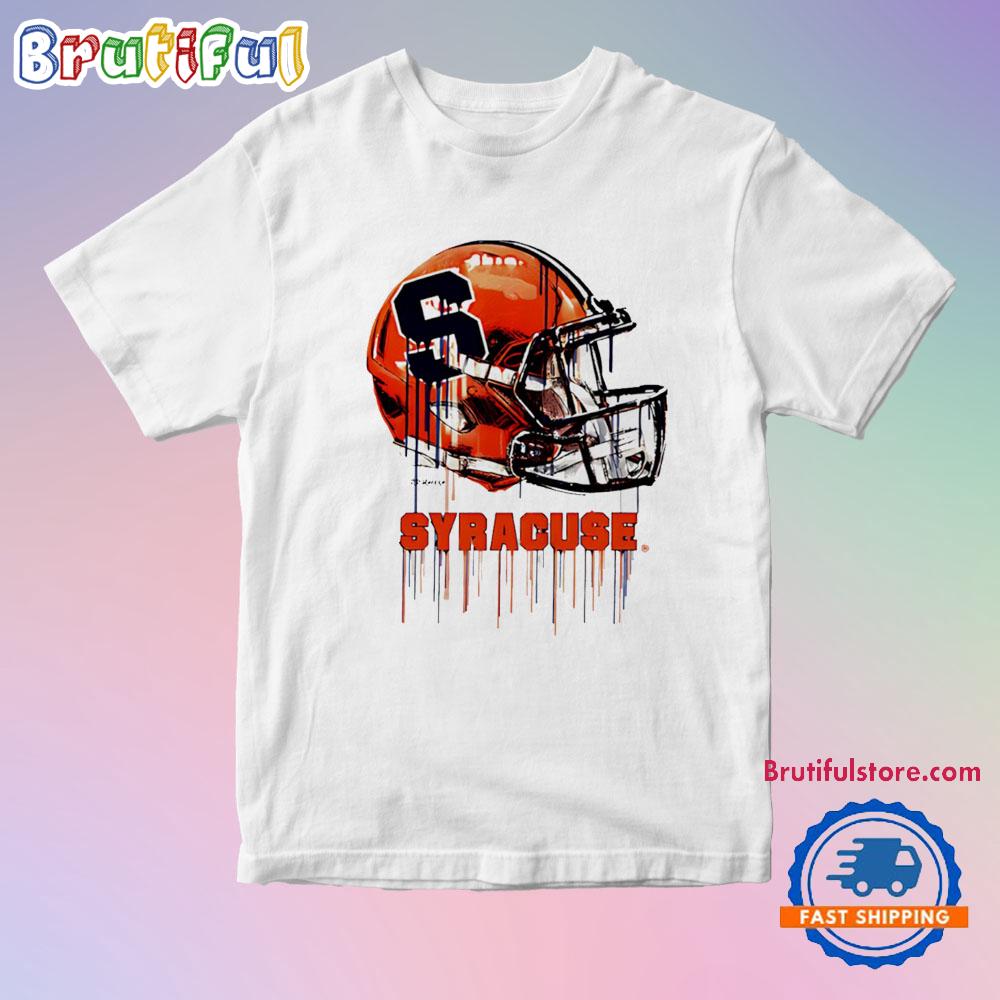 Syracuse Orange Dripping Football Helmet T Shirt