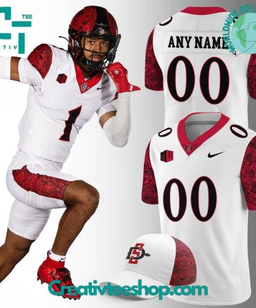 San Diego State Special New Custom Football Jersey - White