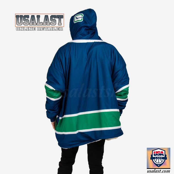 New Nhl Vancouver Canucks Big Logo Blanket Hoodie Hoodie Blanket - Image 2