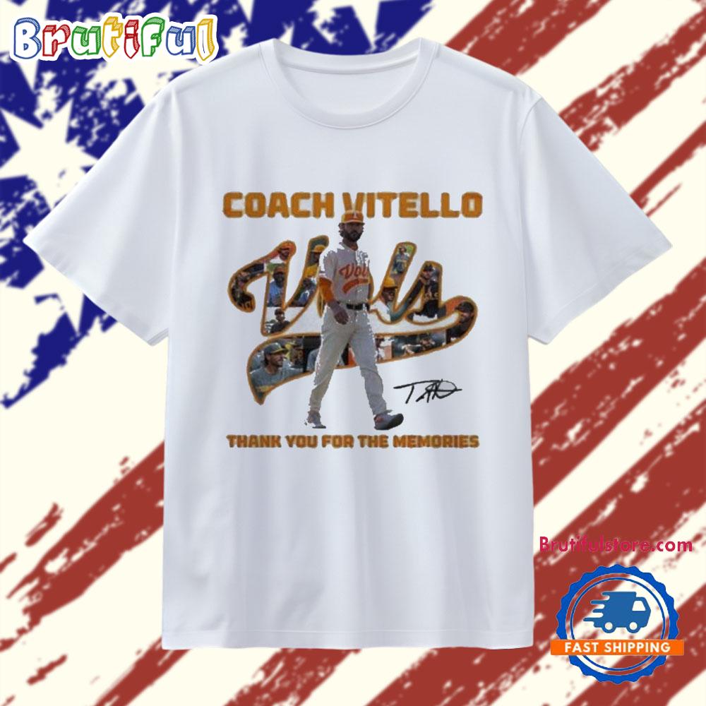 Tennessee Volunteers Coach Vitello Thank You For The Memories T Shirt
